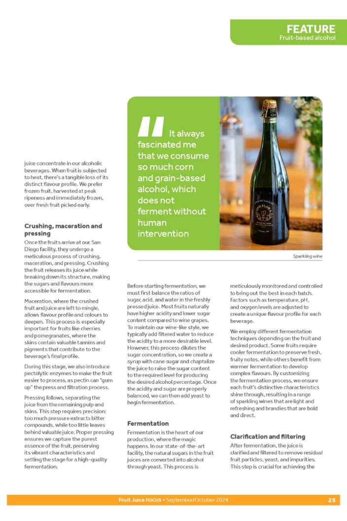 Behind-the-scenes look at FruitCraft’s handcrafted beverage process in Fruitjuice Magazine.