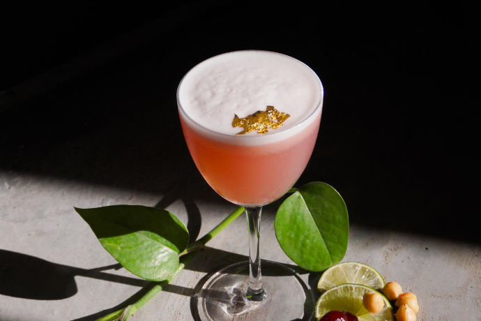 Signature cocktail with gold detail at FruitCraft San Diego