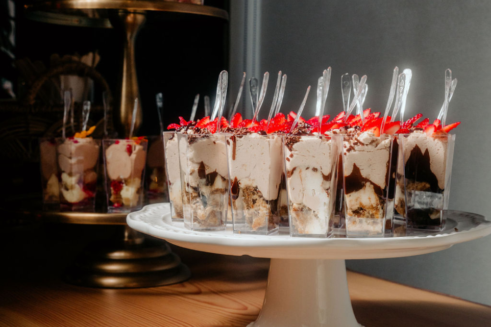 Dessert with strawberries served at FruitCraft San Diego