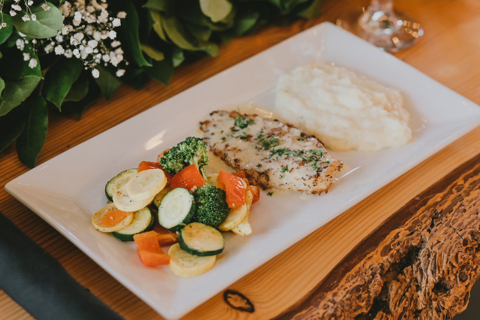 Main course chicken with thyme served at FruitCraft San Diego