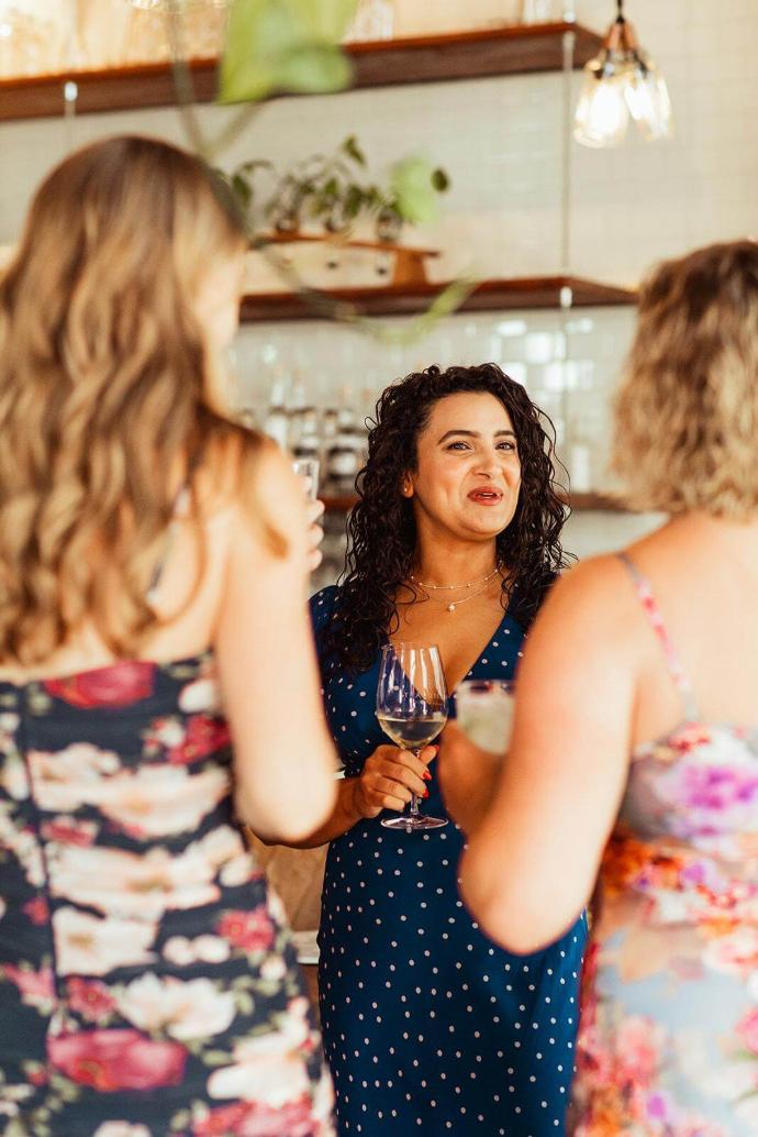 Guests talking during a private event at FruitCraft