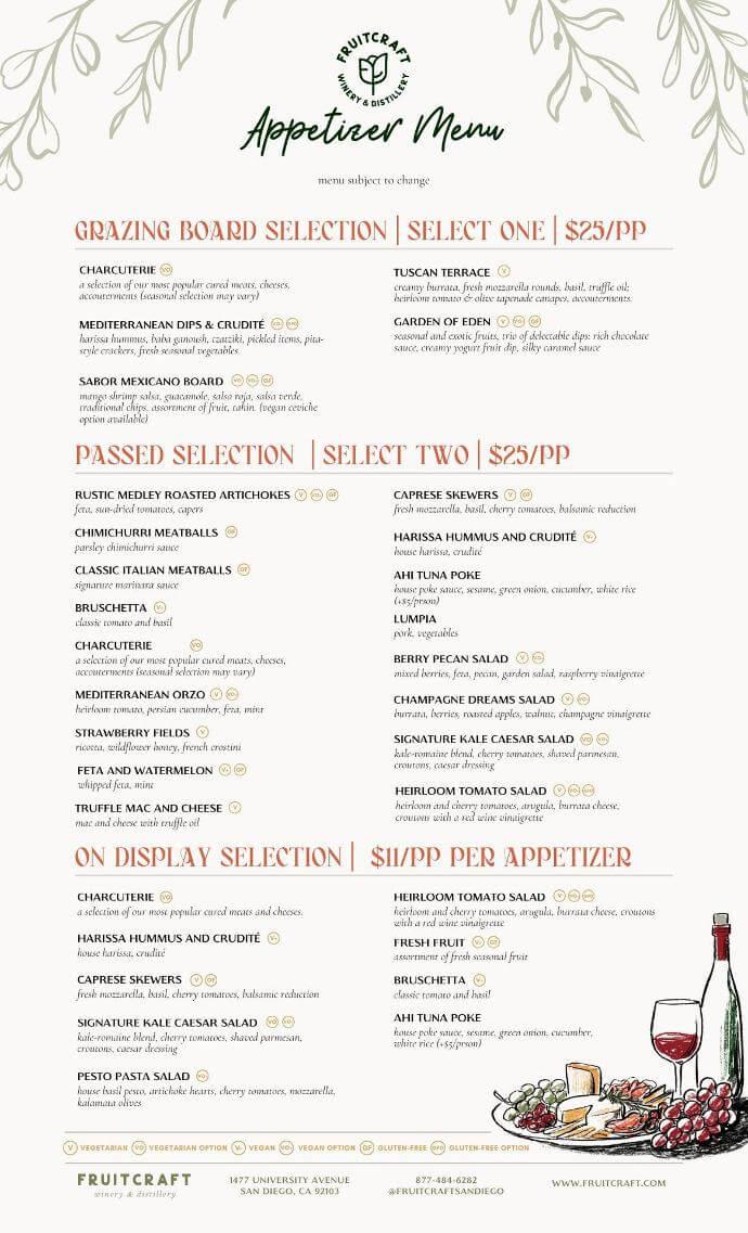 FruitCraft menu display 1