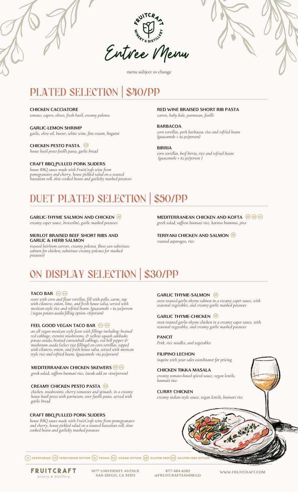 FruitCraft menu display 2