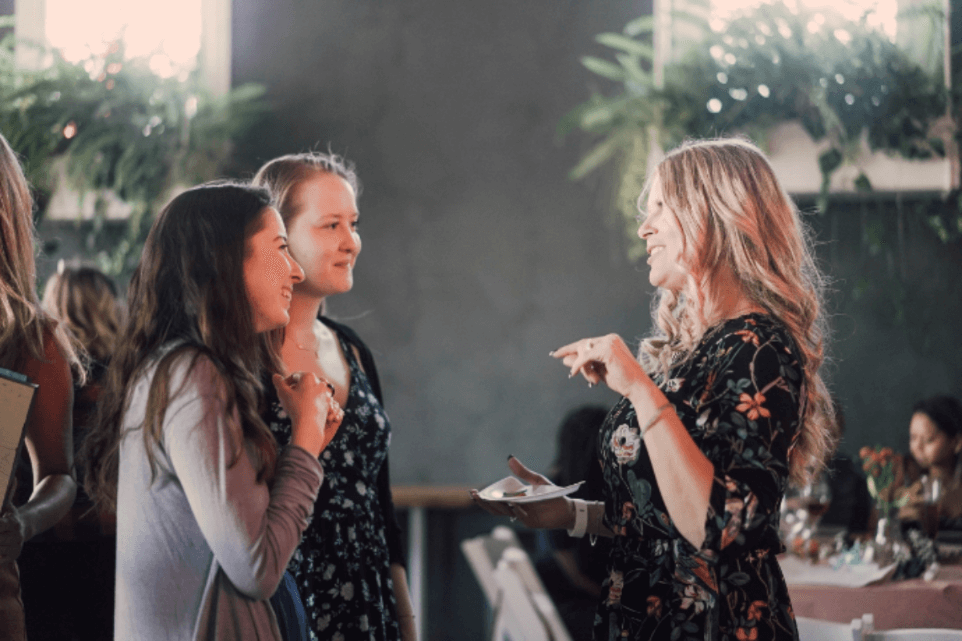 Corporate guest talking during a FruitCraft event
